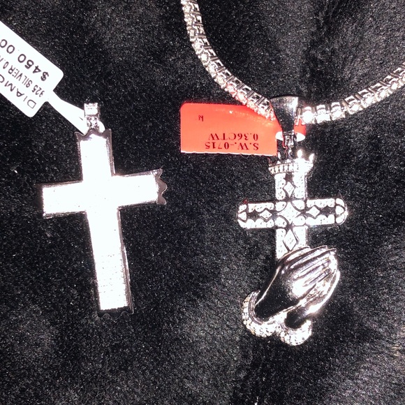 Real diamond cross and tennis chain set necklace huge sale best gift only 1 left - Picture 3 of 6